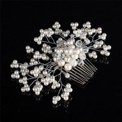 Blumen-Hochzeits-Haarnadeln, Brautjungfern-Kristall-Diamant-Perlen, Braut-Clips, Griffe