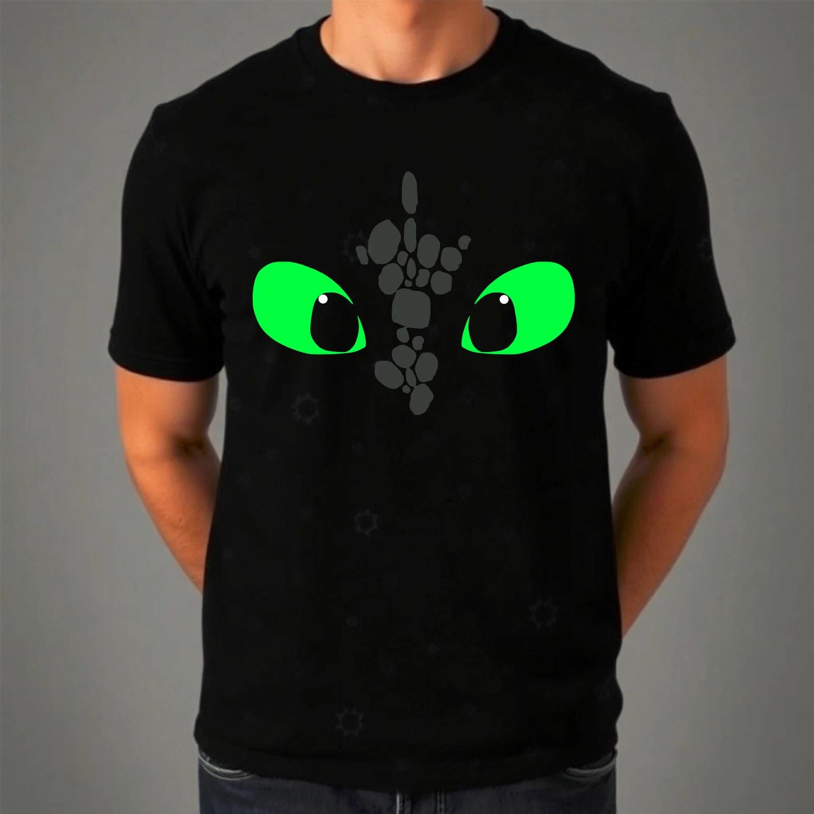 How To Train Your Dragon T-Shirt, Toothless Nightfury Eyes Gift Tee Top S
