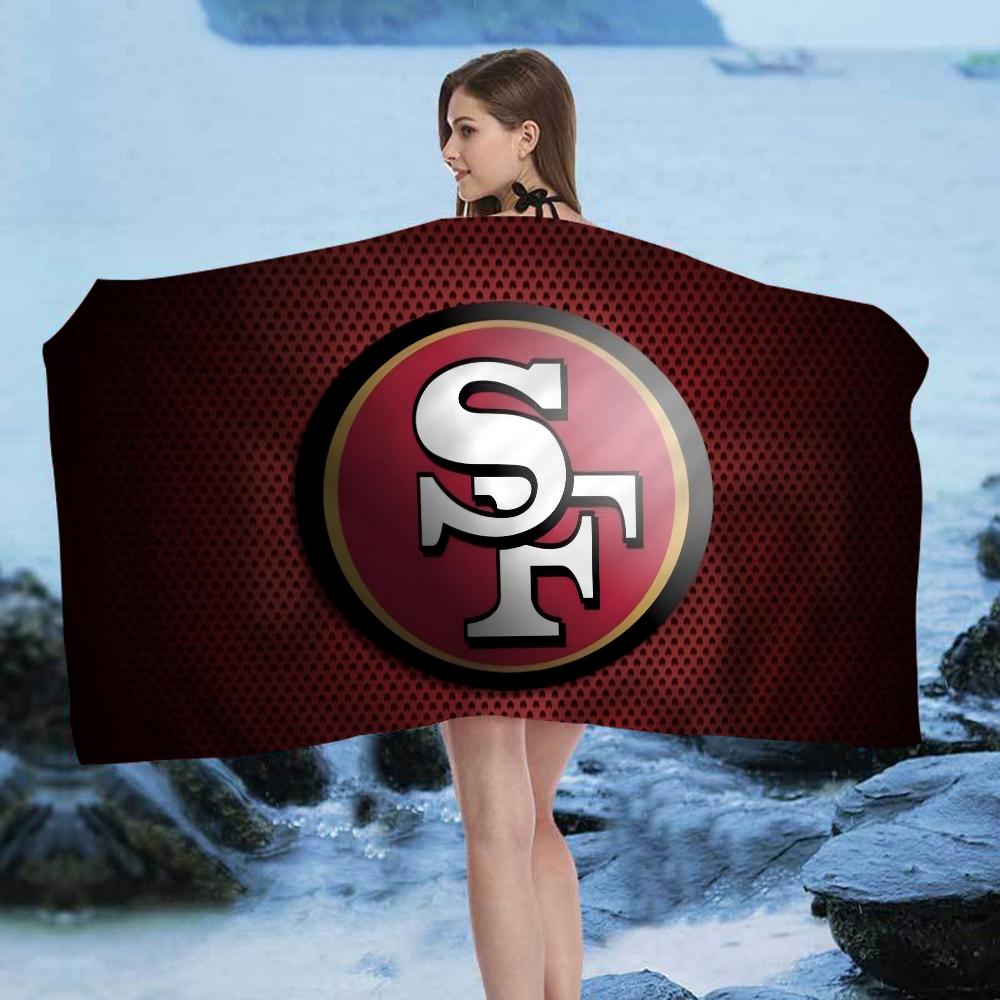 San Francisco 49ers Team Großes Mikrofaser Strandtuch Schnelltrocknendes Handtuch Sandstrandtücher Pooltuch für Reisen Schwimmbad Yoga