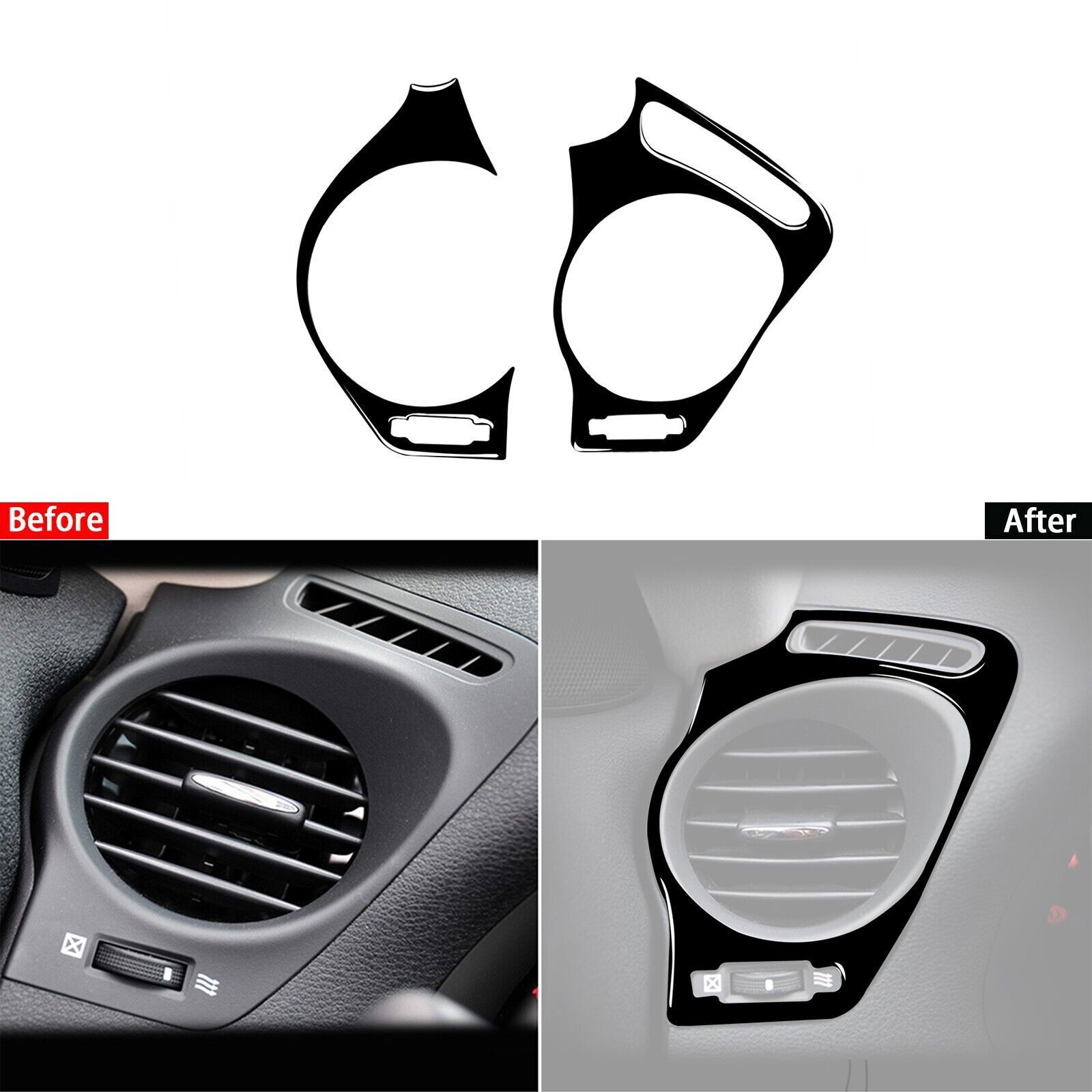 Glossy Piano Black Dashboard Air Vent Outlet Cover For Lexus IS250 IS350 2006-12