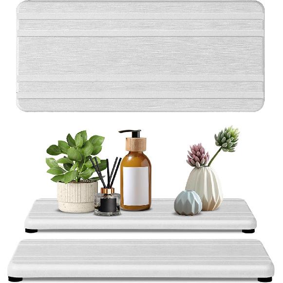 3PCS Water Absorbing Stone Tray, DryingNeat Diatomite Stone Sink Tray, Tant Dry Sink Coasters, Kitchen Sponge Hand Soap Holder, Countertop Fast