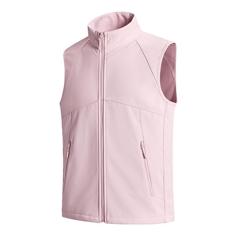 2025 high elastic plaid composite cross grid grain vest men and women with the same outdoor sports and leisure stand-up collar vest