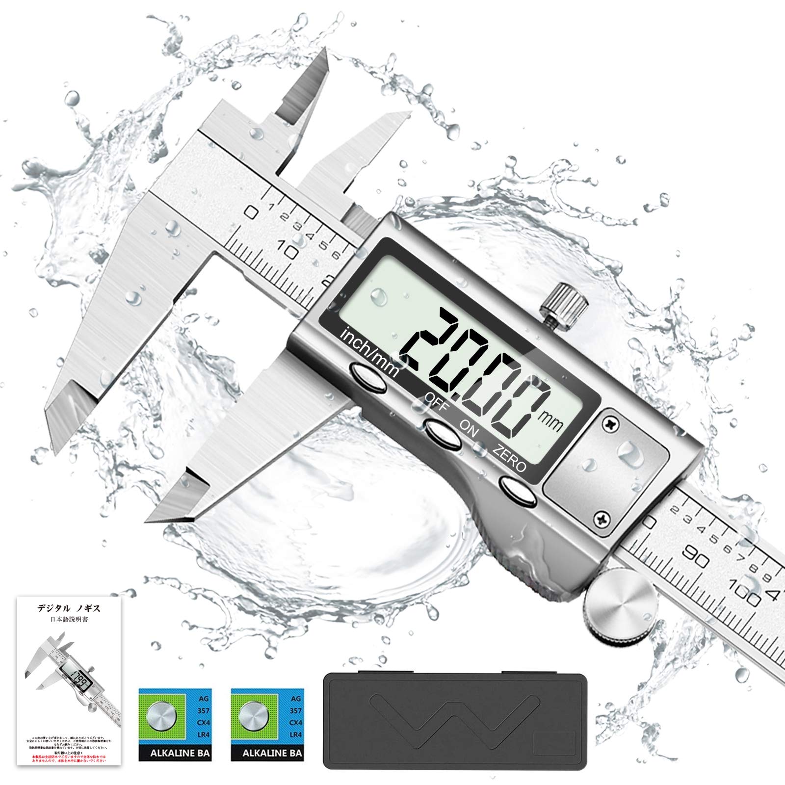 

150мм Цифровой с большим ЖК-дисплеем Измеряет внутренние и внешние размеры и идеально подходит для DIY и промышленности Включает чехол для хранения и батарейки Высокоточный штангенциркуль,