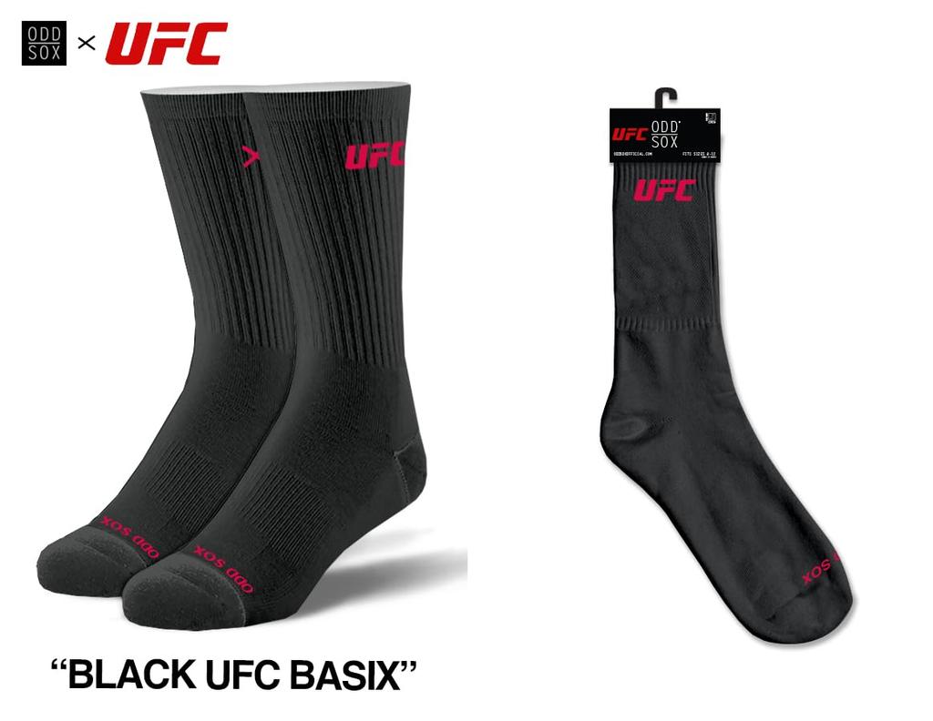 [OddSocks] Crew Socks UFC LOGO Men's 22285UFCMC BLACK FR