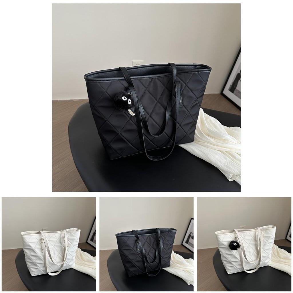 Spacious Nylon Quilted Tote Bucket Bag For Women Stylish 2024 Commuter And Casual Use