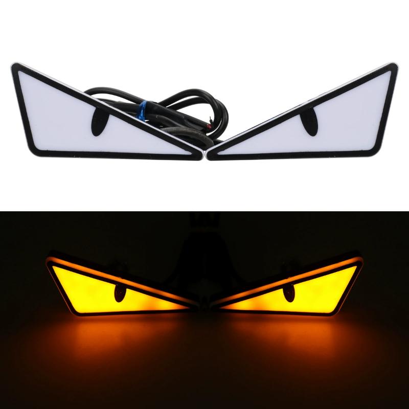 2 Stück LED Teufelsauge Kennzeichenleuchte Scheinwerfer Für Auto Motorrad Universal Modifizierte Dekoration Einzellicht Autozubehör