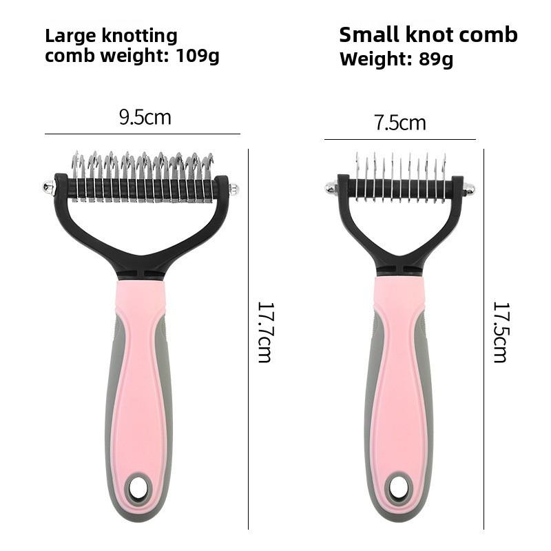 Pet Comb, Cat and Dog Comb, Pet Hair Removal Comb, Double-sided Stainless Steel Pet Split Comb