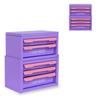 Organizador em formato de gaveta, ferramenta mágica para organizar estações de trabalho, bandeja para material de escritório, armário de armazenamento para cosméticos - {Roxo-Rosa, 2 + 3 níveis}