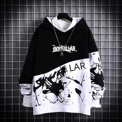 Moletom Japonês Hip-Hop Tendência Masculino – Manga Longa Caimento Solto Moletom Primavera/Verão