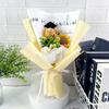 Handmade Sunflower Flowers Crochet Sunflower Dr. Bear Flower Bouquet New Animal Plush Bouquet  Gift