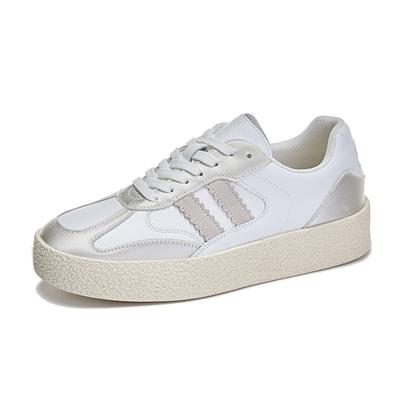Sapatos de treino alemães de couro femininos outono 2025 novos plataforma esportivos sapatos Forrest Gump casuais e confortáveis sapatos brancos sapatos versáteis