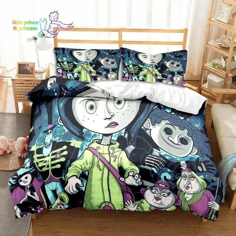 

Coraline Cartoon Printed Design Household Girl Bed Ensemble Single Size Twin Size Full Queen Size King Size Size Bed Collection Adult Kid Bedroom EU Single 135x200cm