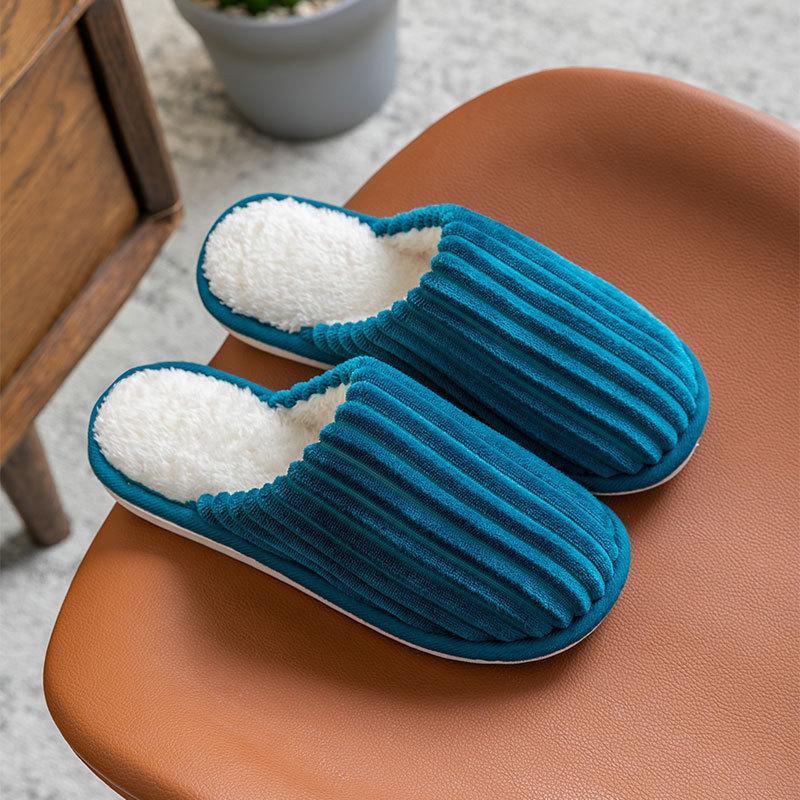 Women's and Men's Plush Non-Slip Cotton Slippers - Indoor Warmth for Spring, Autumn, and Winter