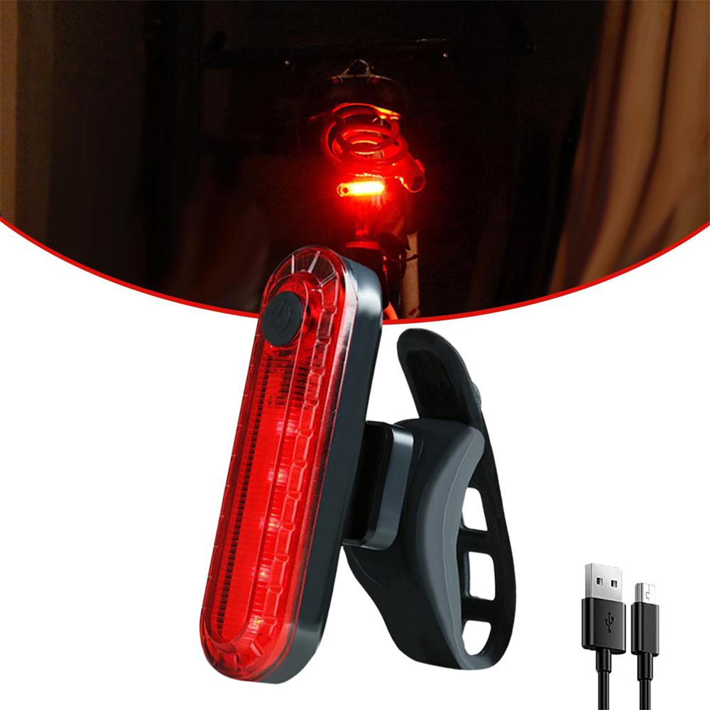 USB Rechargeable LED Bike Tail Light Bright Bicycle Rear Cycling Safety Flashlight 4 Light Mode Options