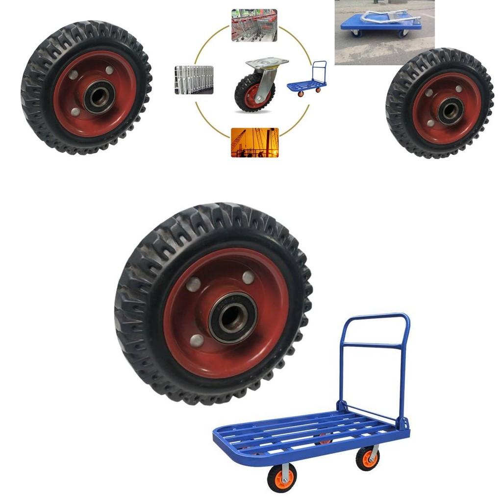 Wind Fire 10-Zoll Flachlaufflächen-Gummirollen mit hoher Tragfähigkeit für Industriewagen