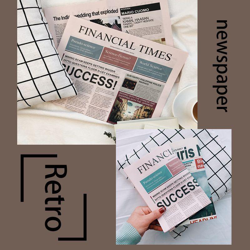 2pcs English Newspaper Vintage Style Photography Background Shooting Props
