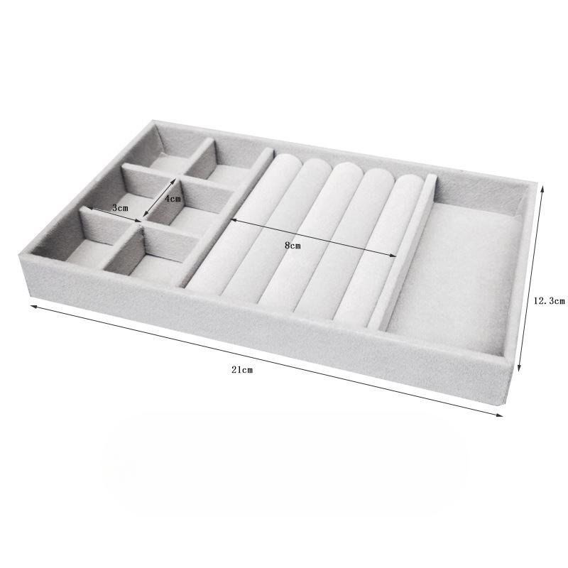 

Сіра фланелева скринька для зберігання ювелірних виробів Домашня шухляда Сережки Намисто Кільце Лоток Голова Мотузка Затискач для вух Дисплей Лоток для зберігання Коробка Нове C