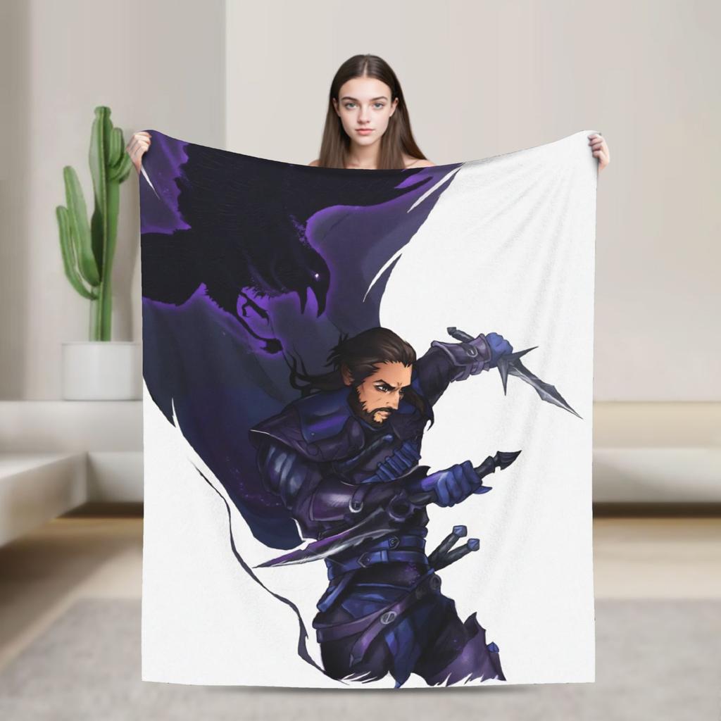 Dragon Age The Veilguard Lucanis Dellamorte Decken Fleece Lustige Warme Überwurfdecken für Zuhause Alle Jahreszeiten Outdoor