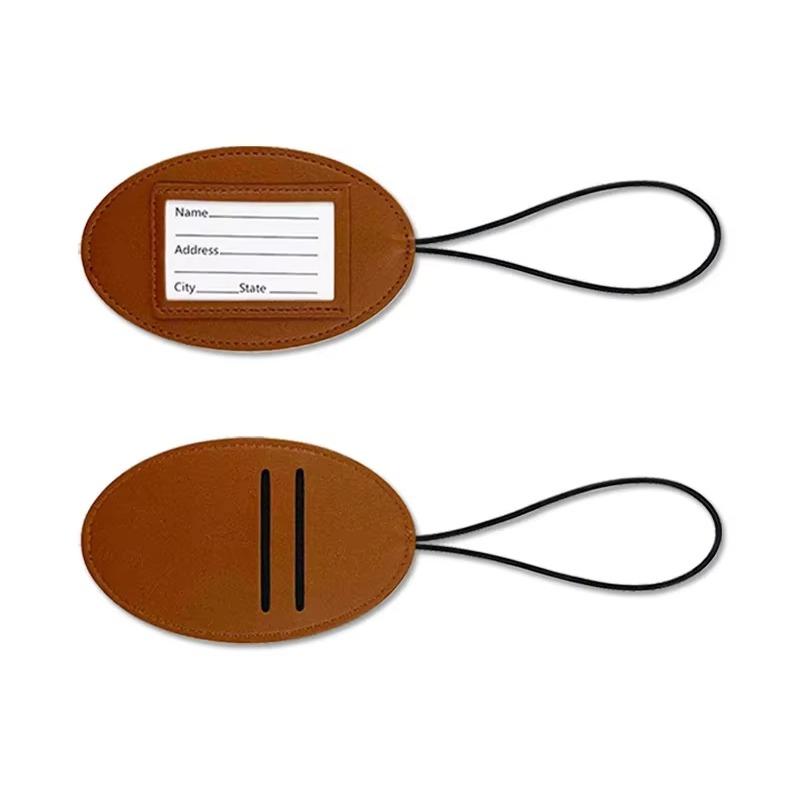 

Овальная милая багажная бирка из ПУ кожи, бирка для имени и ID, посадочный талон, багажные бирки, бирка для чемодана, держатель для ID-карты, праздничные аксессуары, для путешествий