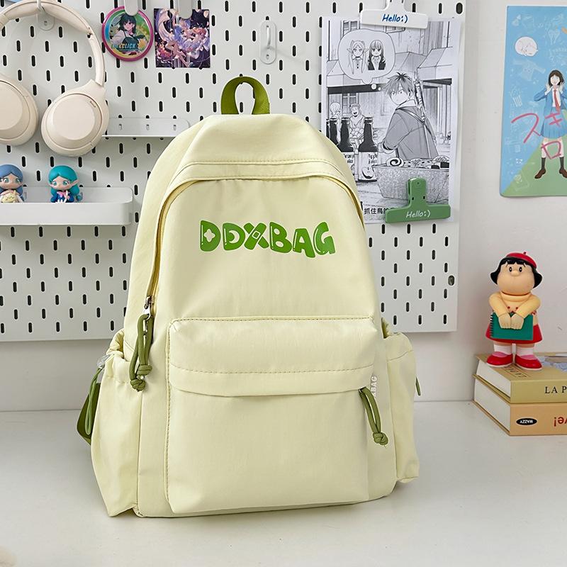 

American retro schoolbag female junior high school student large capacity backpack high school student lightweight backpack size backpack зелений