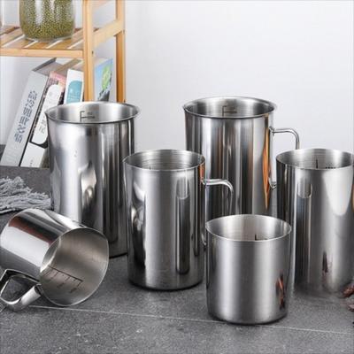 Stainless Steel Laboratory Beaker Large Capacity Scale Graduation Measuring Cups 500ml 1000ml Milk Frothing Pitcher