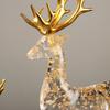 Modern Premium Nice Transparent Gold Foil Elk Ornaments High-end Living Room TV Cabinet Wine Cabinet Entrance Home Use Decoration Ornaments