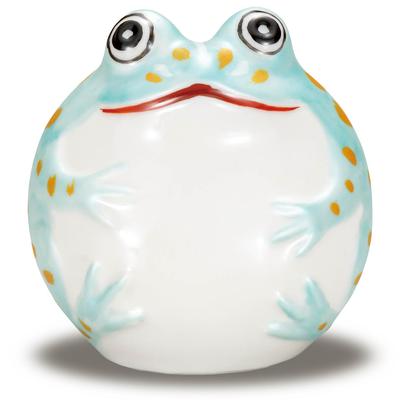 Kutani Ware Froschfigur, Hellblau, Keramik, Glücksbringer, Feng Shui Artikel