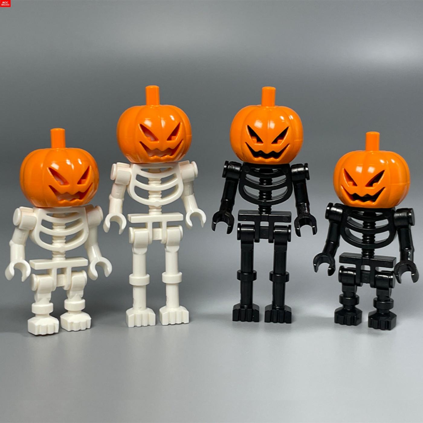 

MOC Кубики DIY Чорно-білий гарбуз скелет череп Збірка фігурка Навчально-орієнтовані Конструкторні кубики дитячі іграшки подарунки