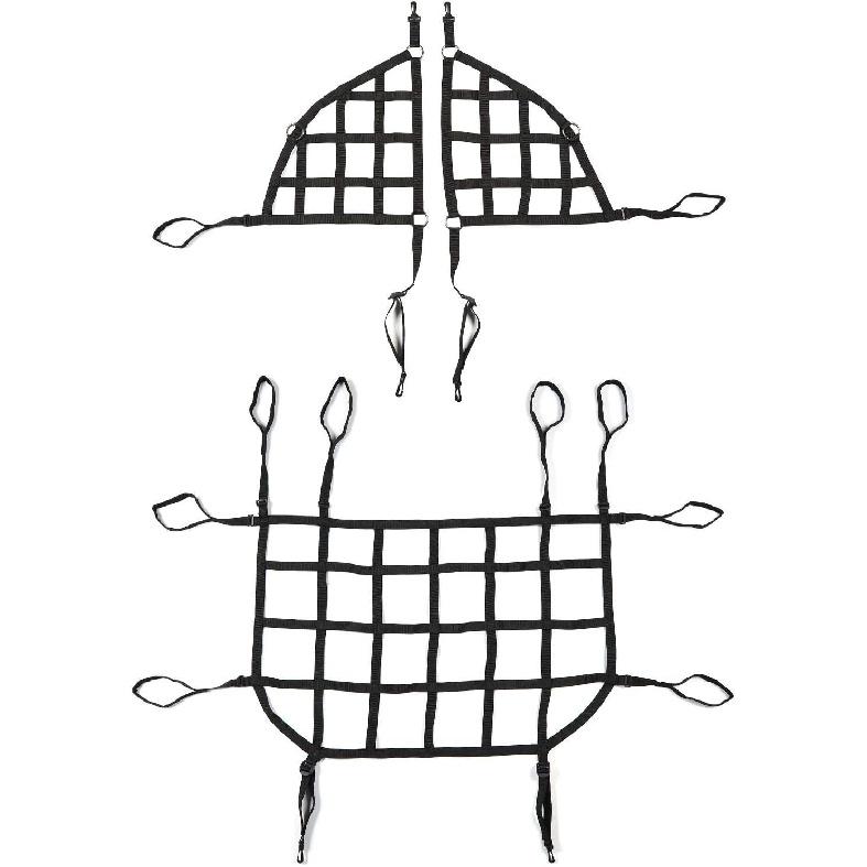 RT-TCZ Cargo Net, 3 Set Mesh Cargo Roof Net for Jeep Wrangler JK JKU 2007-2018 4 Door (Black)