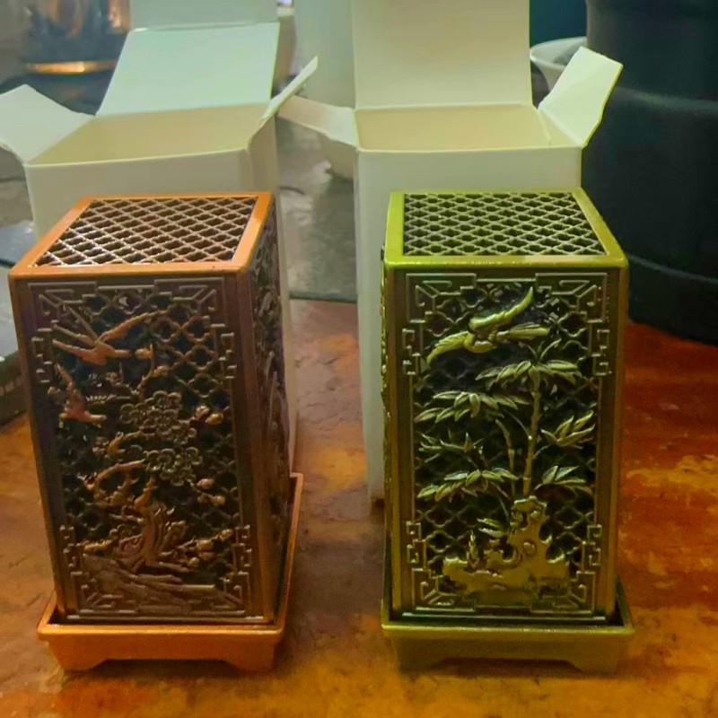 Vertical Baifu Hollow Creative Alloy Incense Burner - Office Decor