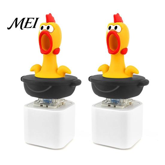 Tragbares Schlüsselanhänger-Spielzeug 1/2 Stück Möwen-Mine-Knopf-Schlüsselanhänger, Wiederaufladbarer Fidget-Clicker mit echtem taschengroßem Stress-Geräusch und LED-Licht, Mini