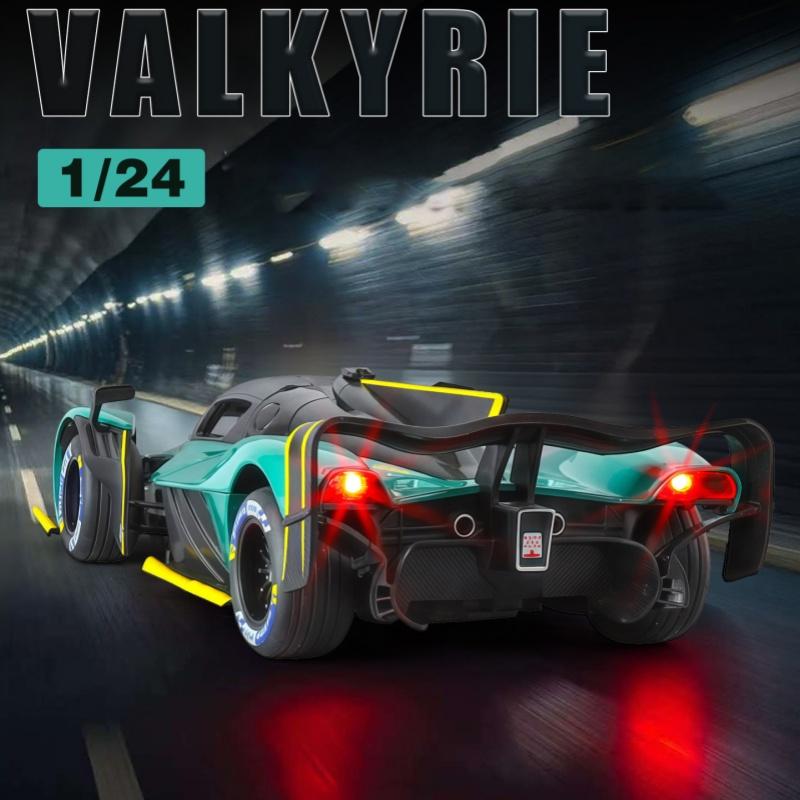 1/24 Aston Martin Valkyrie Spider Supercar Alloy Car Model Sound and Light Pull Back Children's Toy Collectibles Birthday Gift