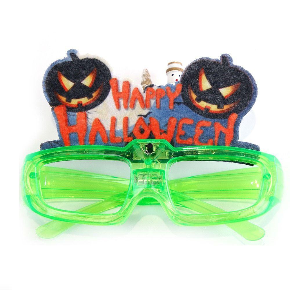 LED Halloween Luminous Glasses Pumpkin Fluorescent Glasses Funny Party Glowing Glass  Toy