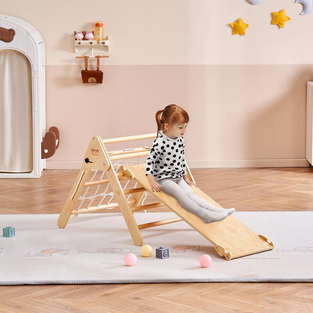 Pikler Triangle Set 4 in 1 Montessori Climbing Toys for Toddlers 1-3 Years