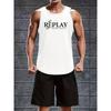 Polyester Men's Sleeveless Tank Soft Touch Wrinkle Resistant Easy Care Daily Lounge Vest