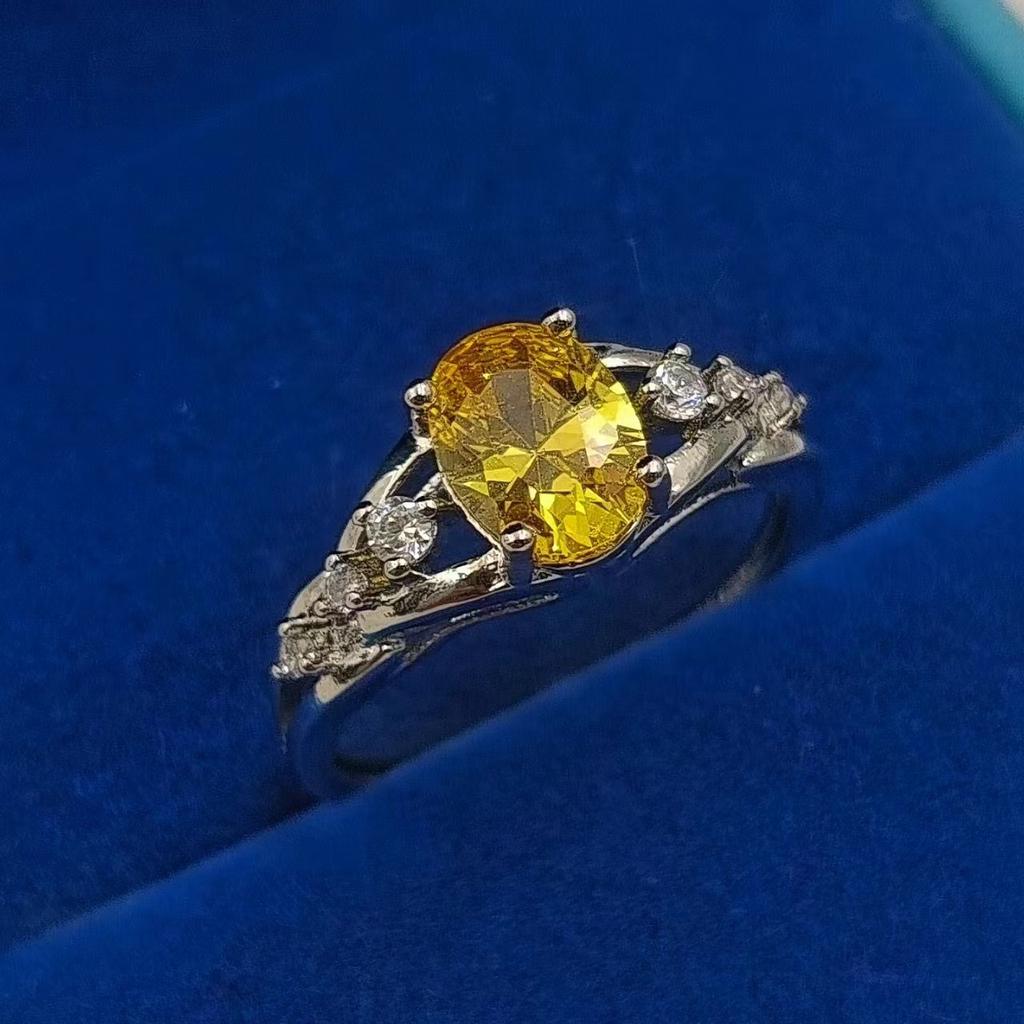 Type Coconut Zir*****Pen Ring Women'S Niche Design Light Luxury Fashion Crystal Ring Hand Jewelry