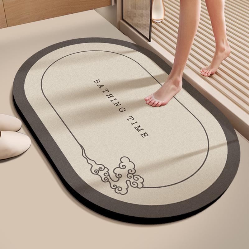 Absorbent Non-slip Diatomaceous Earth Bathroom Mat: Quick-drying, Stain-resistant, Easy-to-clean