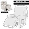4Pcs Elastic Recliner Sofa Cover Printed Stretch Recliner Slipcovers with Side Pockets Non Slip Sofa Slipcovers for Living Room