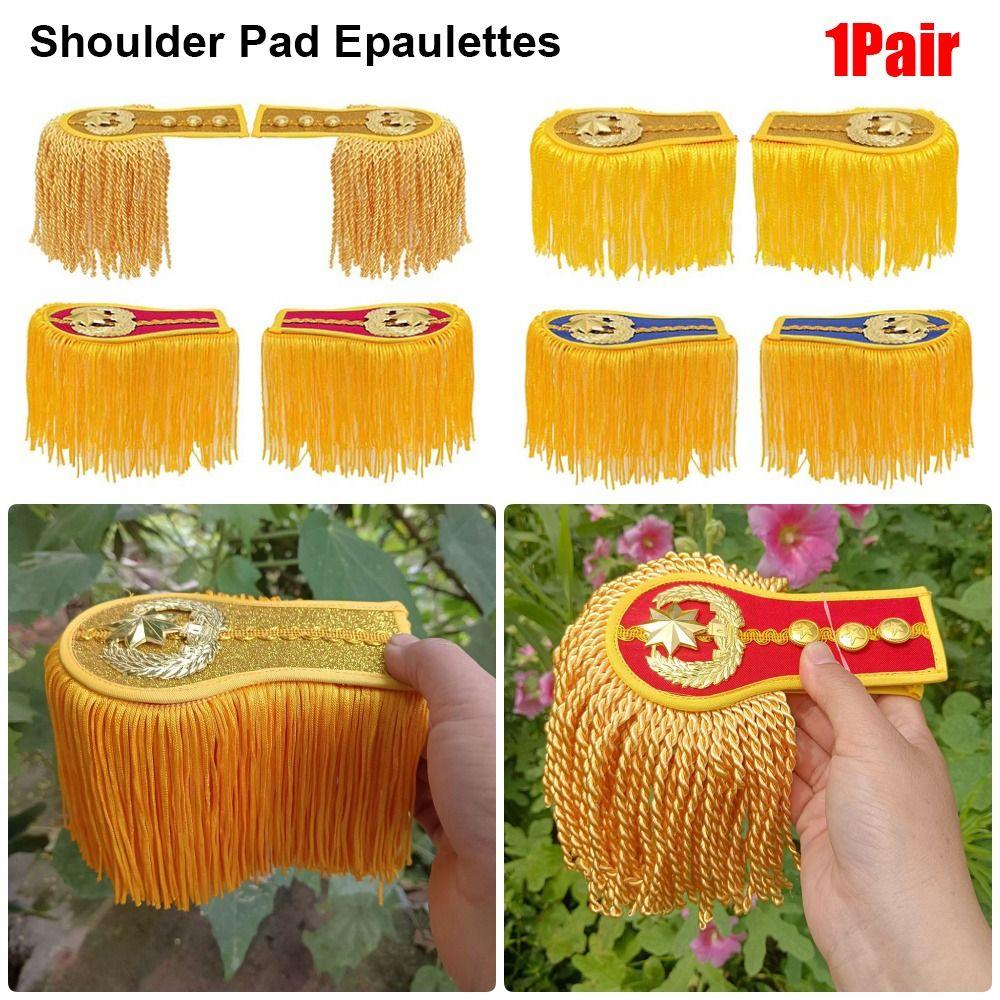 1Pair Multipurpose Tassel Fringe Epaulets Colorful Jackets Overcoats Epaulett for Drum Horn Band