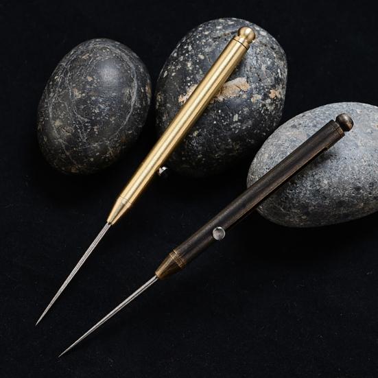 Portable Metal Rust-proof Spring Retractable Push-Pull Toothpick Fruit Fork