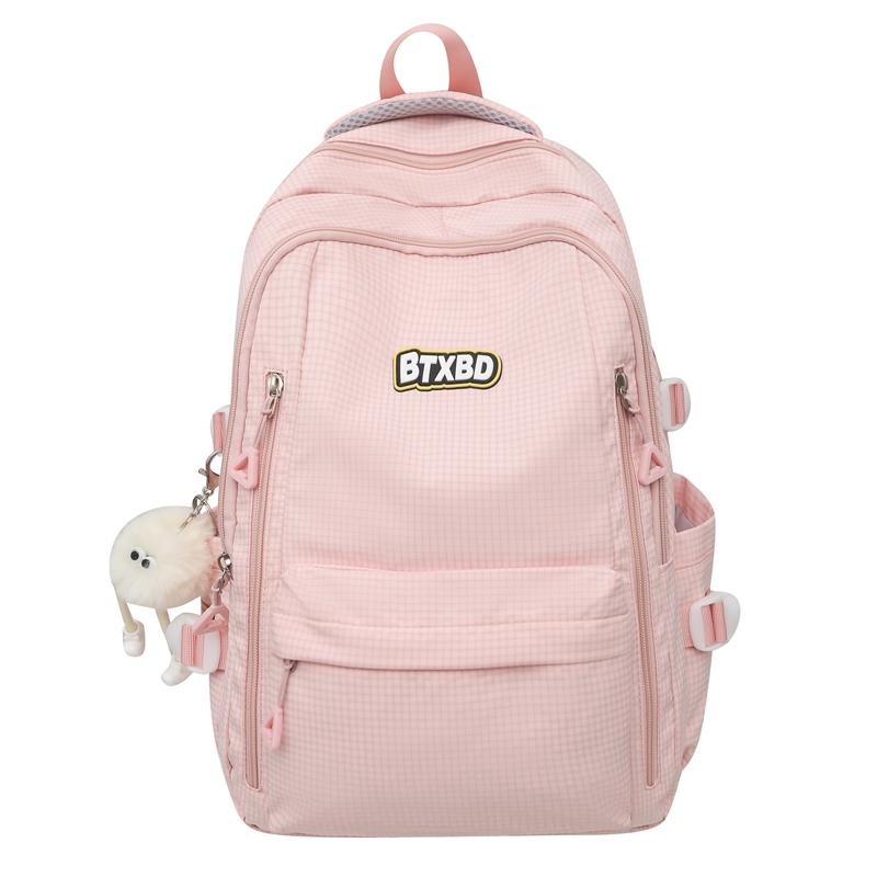 

Учащиеся средней школы, школьная сумка для девочек, однотонная сумка через плечо, женский рюкзак большой емкости backpack розовый