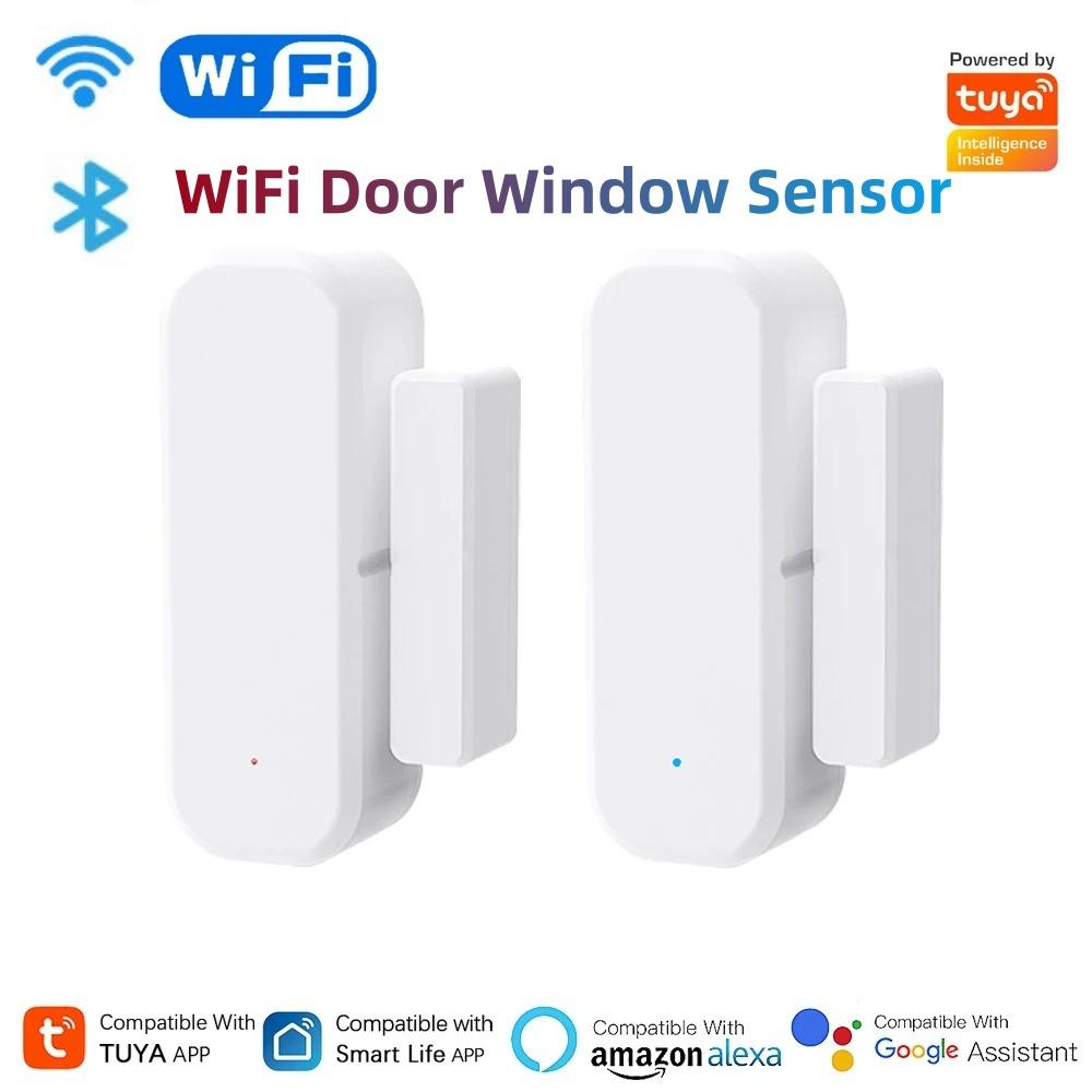 Smart WiFi Wireless Door Sensor Smart Home Open Close Detector Smart Life App Control Notification Compatible with Alexa Google