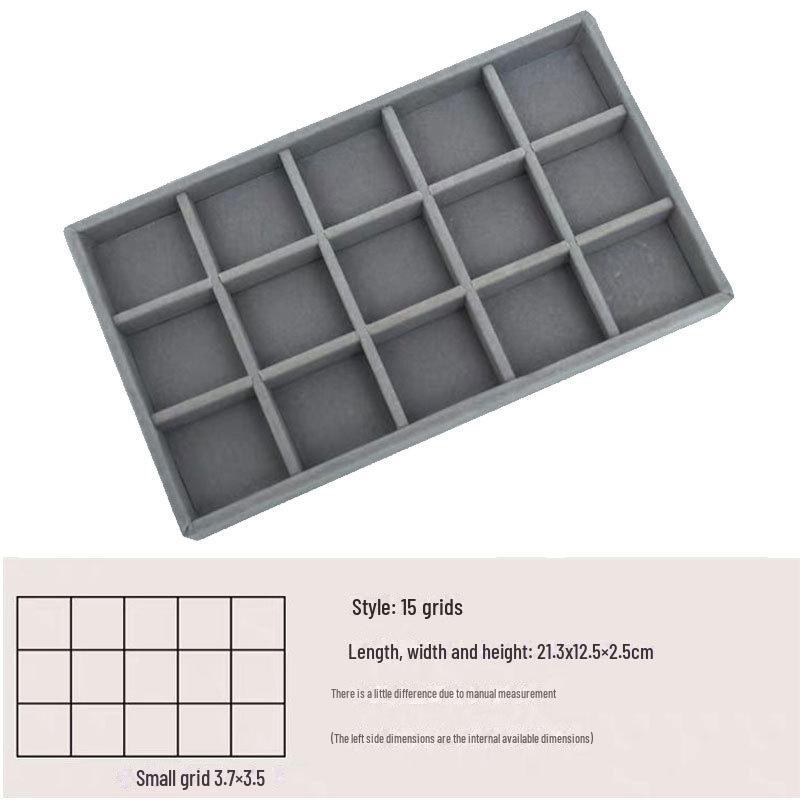 

Набір оксамитових коробок для зберігання ювелірних виробів: Піднос з відділеннями для сережок, каблучок, браслетів (3 або 4 штуки)