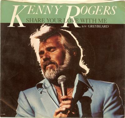 7inch Record KENNY ROGERS - Share Your Love With Me / Greybeard A1430 Liberty 1981 US Folk Used