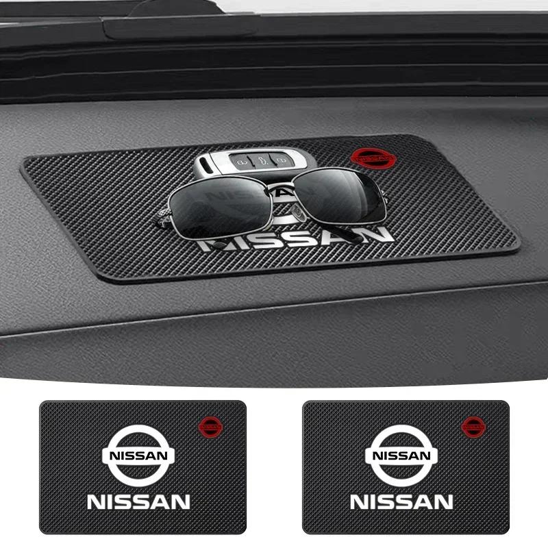 2025 Para Coche Nissan Alfombrilla de Silicona Antideslizante Insignia Emblema de Consola Interior Almohadilla Antideslizante Para Nissan X-trail Qashqai Note Juke Sentr