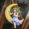 Resin Elf Sculptures Realistic Swing Figurines for Home and Outdoor Garden Patios Decors