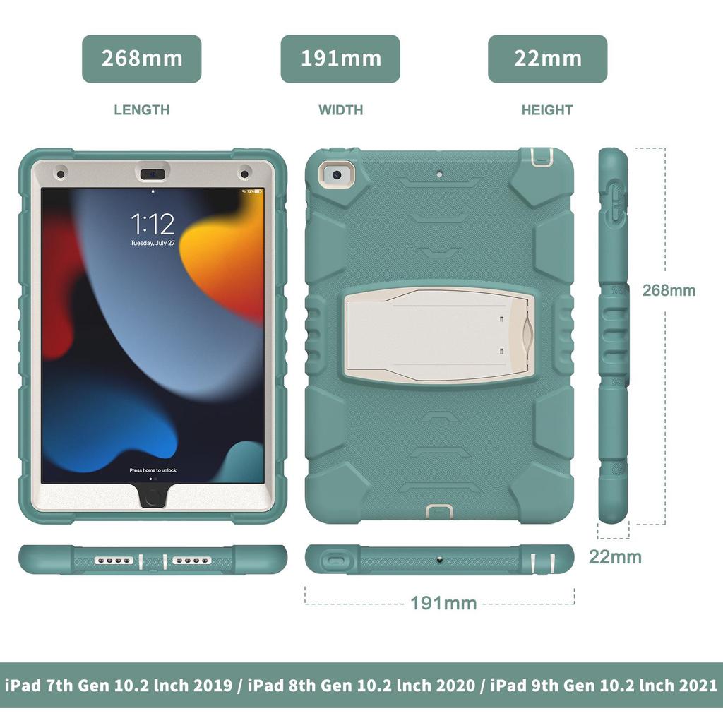 Protective Cover for iPad 10.2-inch Tablet: All-inclusive Shockproof Stand Shell