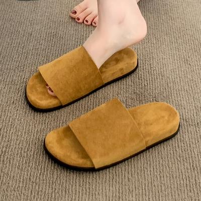 Fashion Suede Flats Women Slippers Comfort Soft 2025 New Summer Shoes Fashion Rome Flip Flops Classical Casual Sandals Walking Sandalias