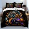 Samurai And Dragon Artistic Set: Suitable For Apparel Exquisite Three-Piece Bedding Set Gift For Kids And Adults