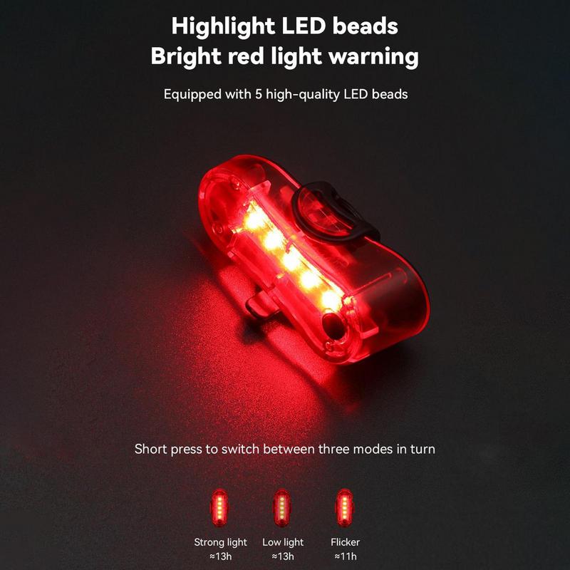 Bike Rear Light Waterproof Ultra Bright LED Back Rear Lights 3 Modes USB Rechargeable Taillight Bike Accessories Safety